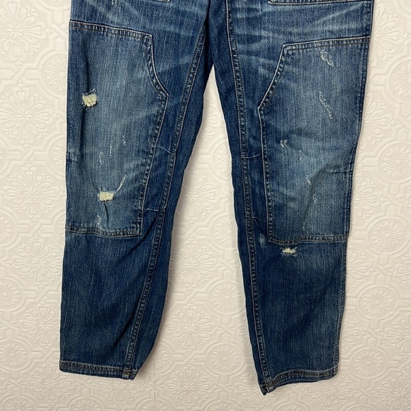 Anthropologie Pilcro Utility Cargo Jeans Distressed Denim Pockets Casual 25 - Picture 2 of 7